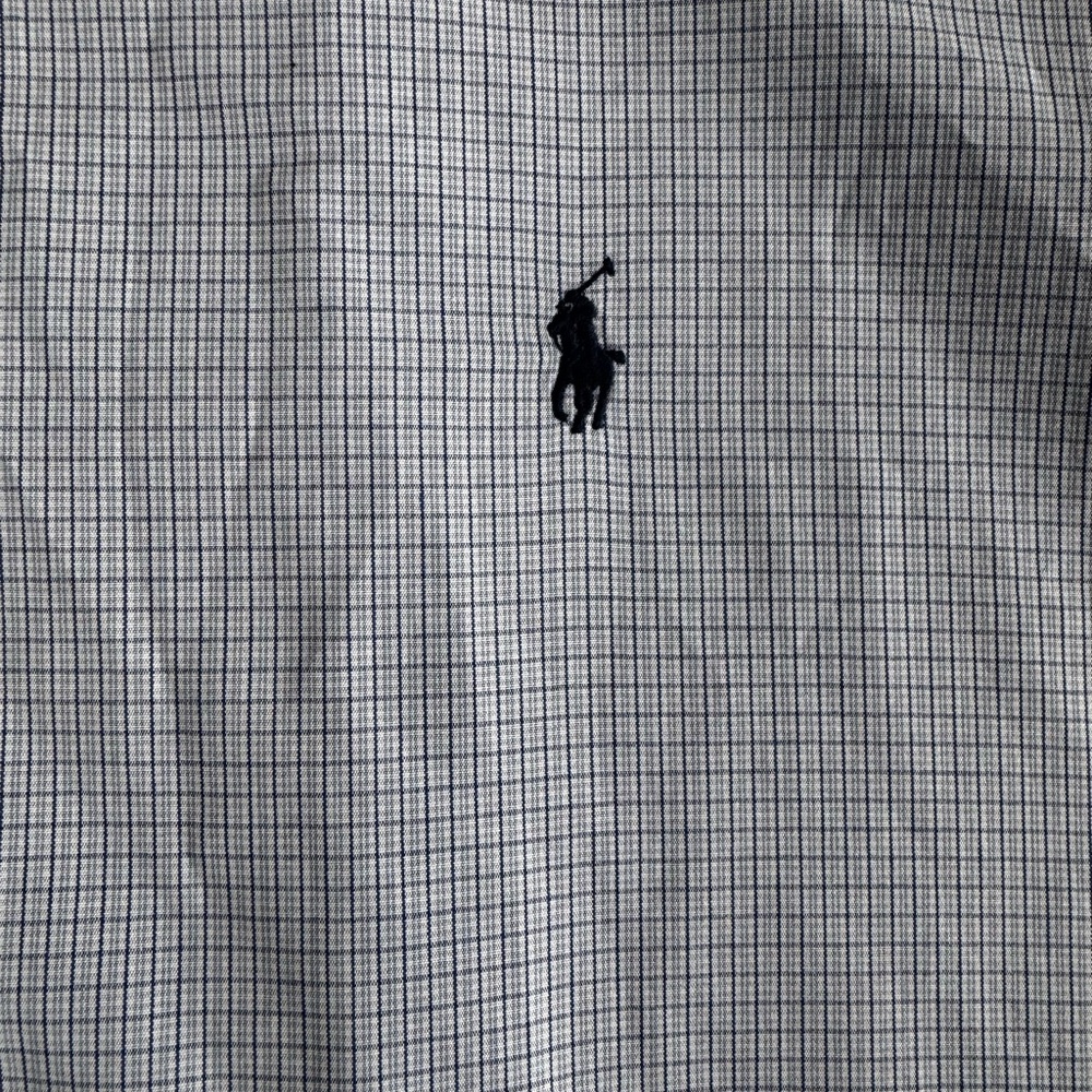 Ralph Lauren Marlowe Men's Shirt Size XL Blue White Check Gingham 100% Cotton - Picture 8 of 10